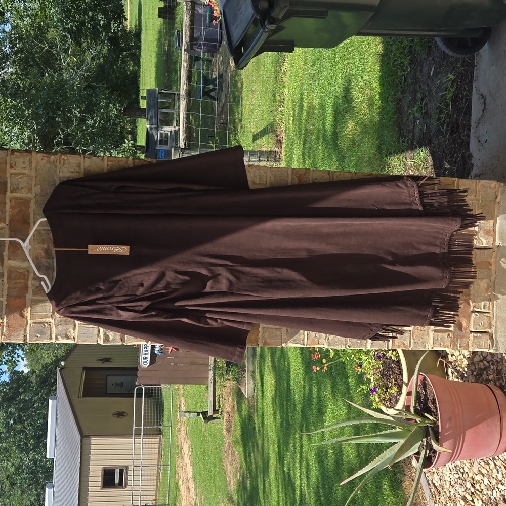 Pit to pit 19 hi low western dress with fringe xl - Picture 3 of 4